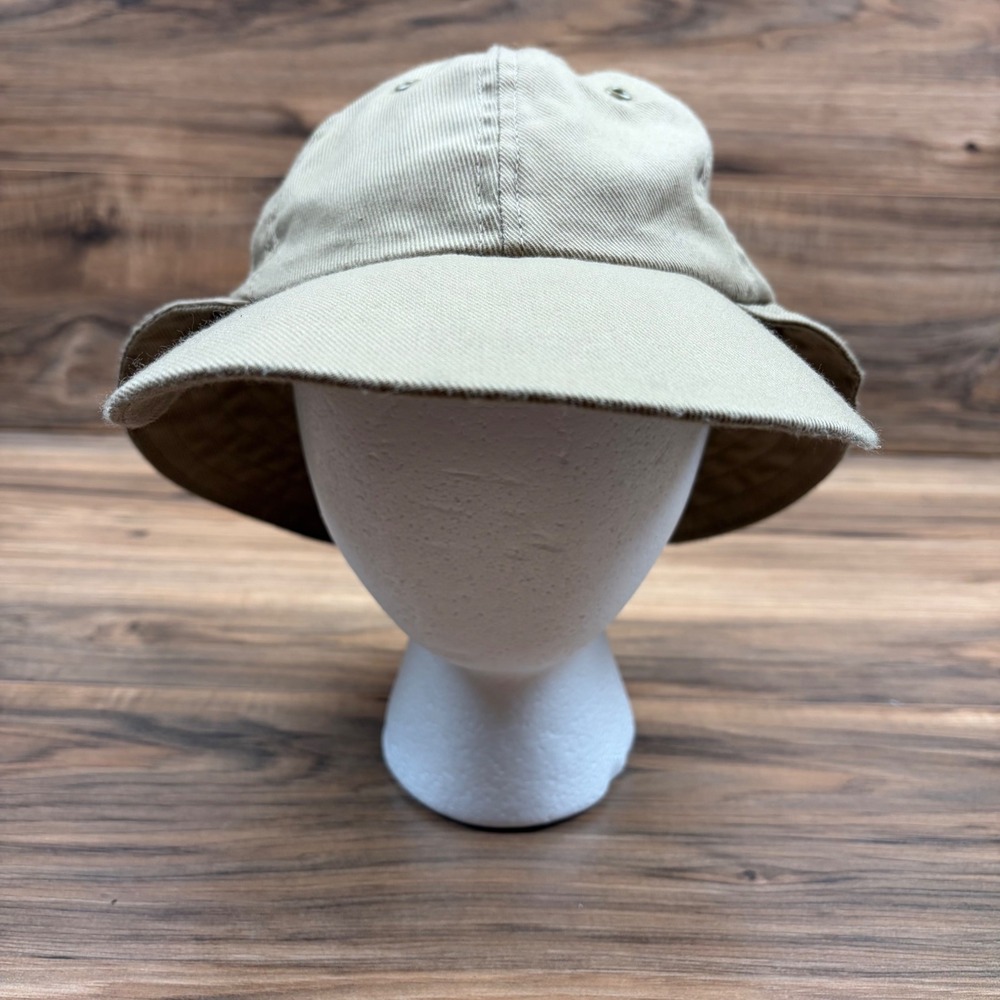 VTG Columbia Mens Large Sun Shade Hat Tan Khaki Made in USA Fishing Hiking Cap